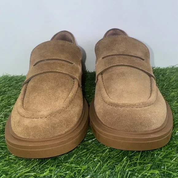 Aerosoles Gelso Block Heel Loafers Tobacco Brown Suede Womens Size 6M Comfort - Picture 10 of 16